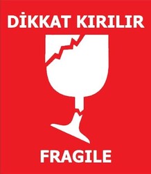 Dikkat Kırılır Etiketi 7x8cm - 500 Adet - 1