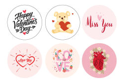 Valentines Day Karma Sticker/Etiket 54 Adet - koliciabla